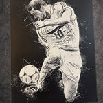 Tableau Légende du Football - Toile Murale Noir et Blanc 30x40 cm