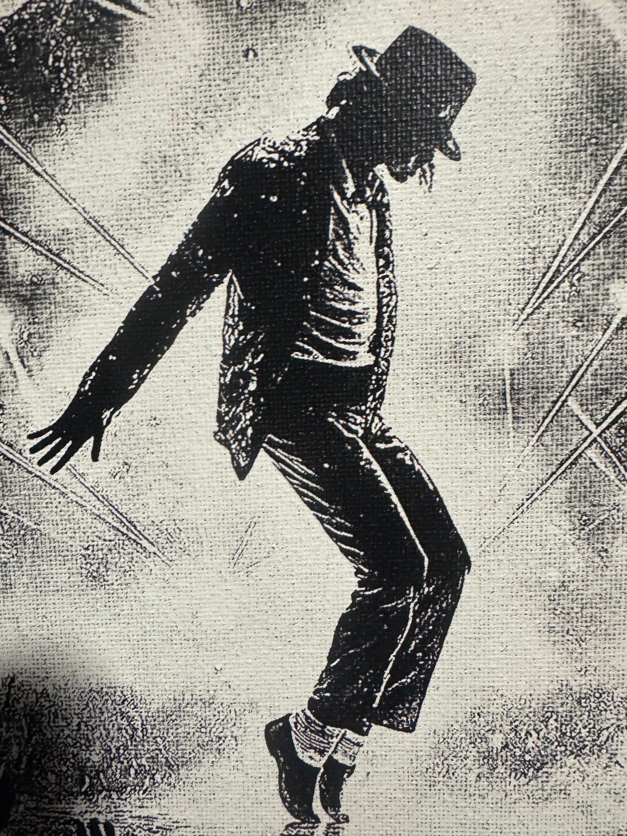 Tableau icône pop noir et blanc – Silhouette scène musicale – Art mural moderne 30x40 cm