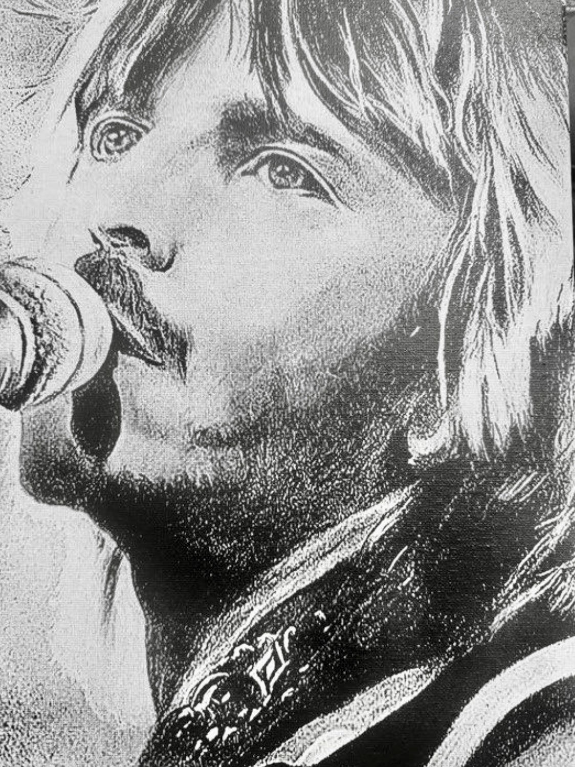 Portrait Renaud – Tableau chanson française noir et blanc 30x40 cm