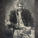 Affiche rock noir et blanc – Guitariste électrique vintage – Toile murale 30x40 cm - DesignRomArt