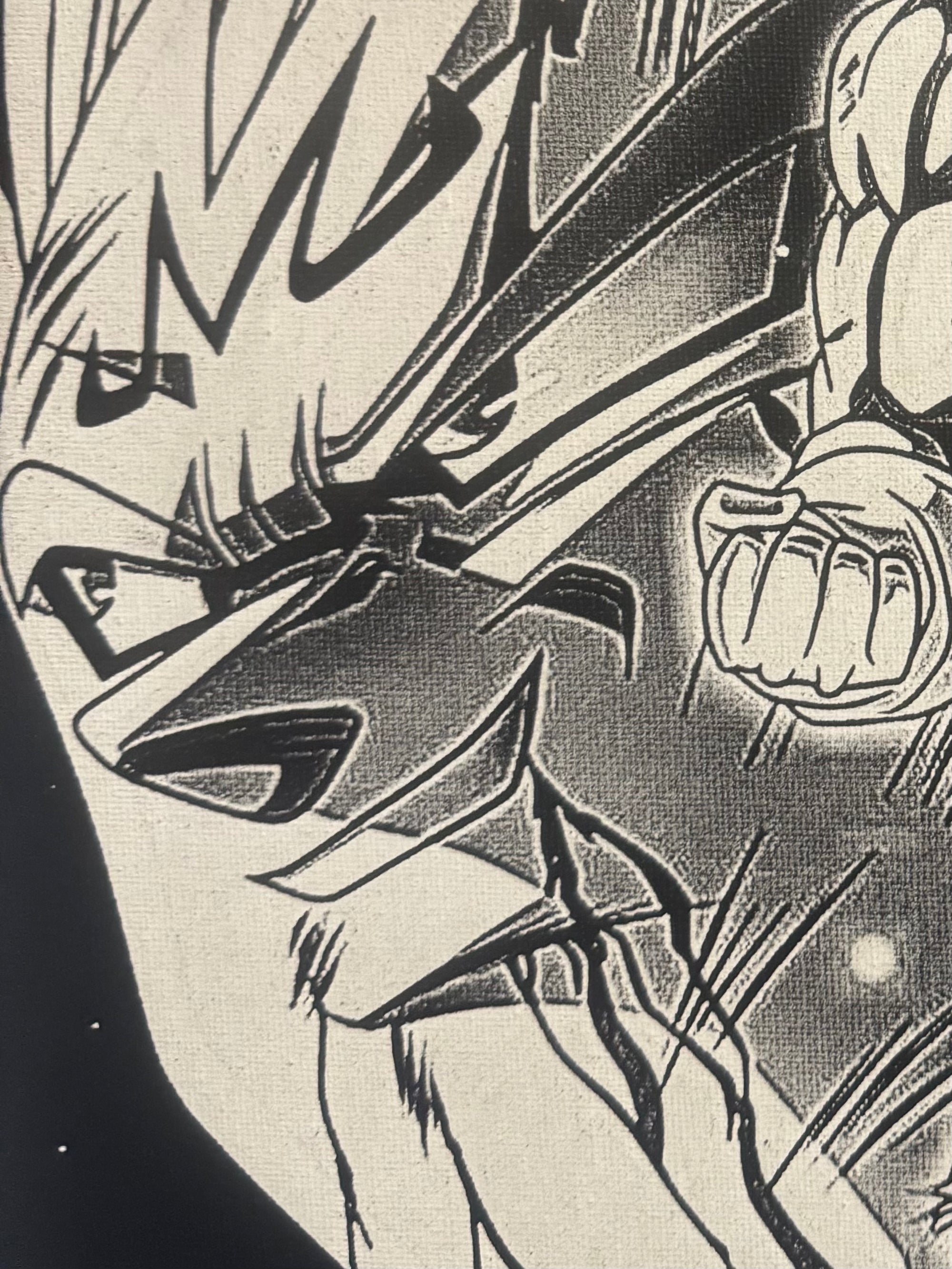 Gros plan sur le regard déterminé d’un personnage dans un tableau manga noir et blanc à l’énergie maîtrisée