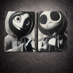 Diptyque gothique noir et blanc – Duo iconique – Lot de 2 toiles murales 30x40 cm - DesignRomArt