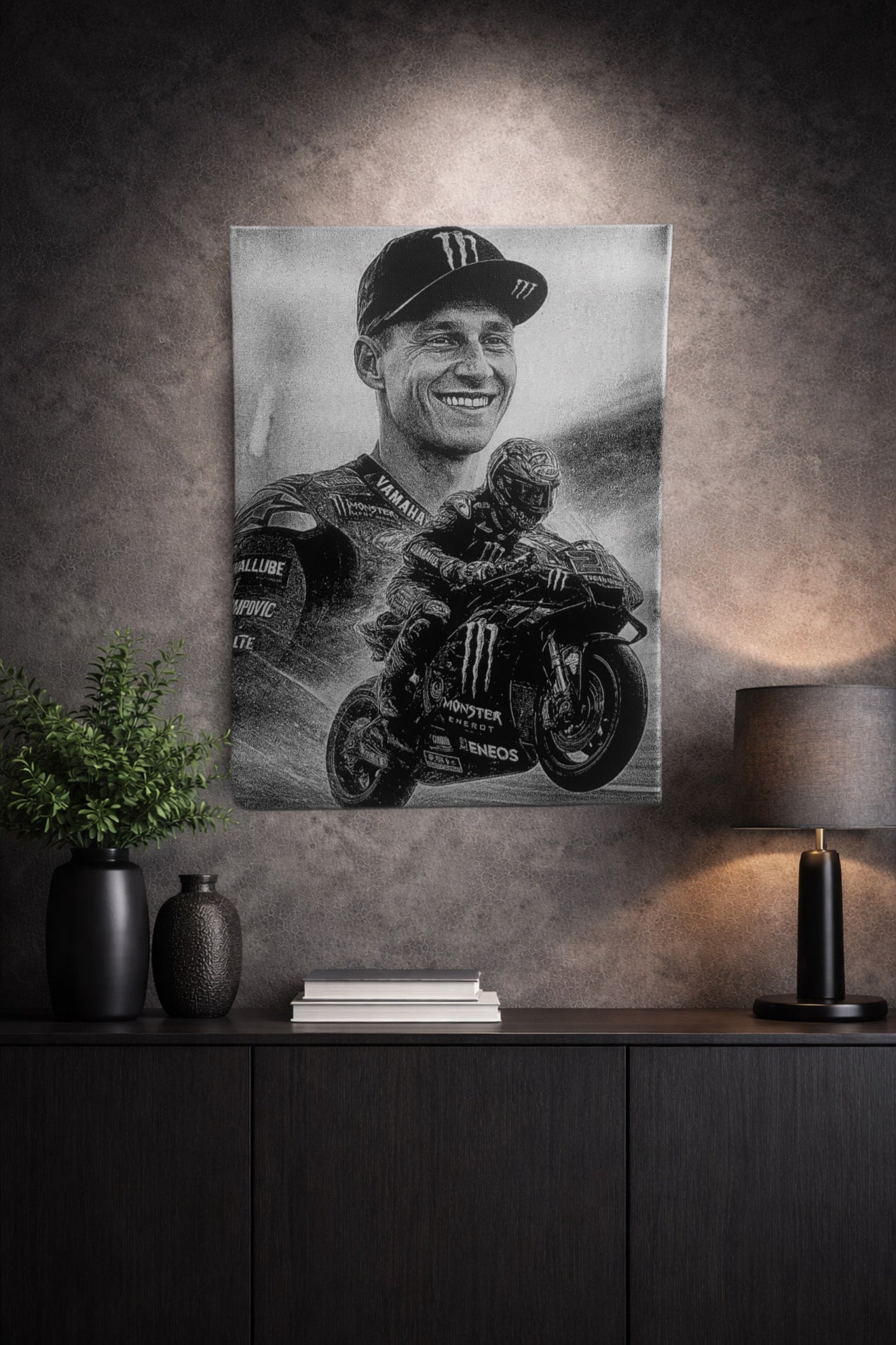 Fabio Quartararo MotoGP Wall Art Canvas Yamaha Racing Poster Room Decor - DesignRomArt