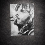 Portrait Renaud – Tableau chanson française noir et blanc 30x40 cm - DesignRomArt