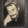 Portrait rock français noir et blanc – Icône de la chanson – Toile murale 30x40 cm - DesignRomArt