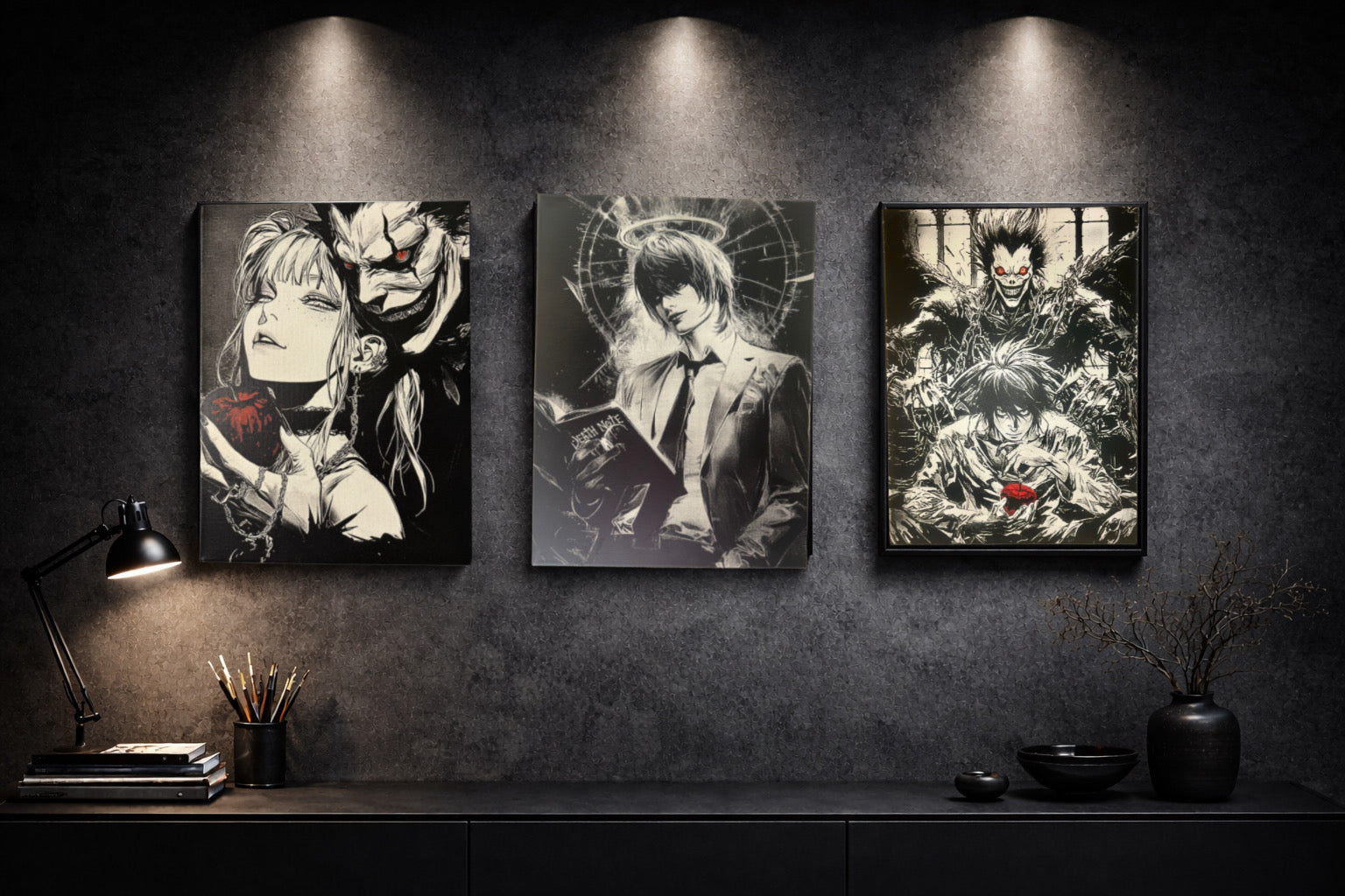 toile murale dramatique noir et blanc ambiance intense