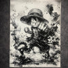 Tableau aventurier combattant en attaque explosive style épique décoration murale 30x40 cm - DesignRomArt