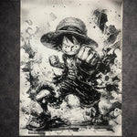 Tableau aventurier combattant en attaque explosive style épique décoration murale 30x40 cm - DesignRomArt