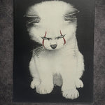 Tableau chat blanc regard dramatique noir et blanc contraste artistique décoration murale 30x40 cm - DesignRomArt