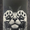 Tableau chat cache - cache pattes levées noir et blanc - style graphique - décoration murale - 30x40 cm - DesignRomArt
