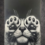 Tableau chat cache - cache pattes levées noir et blanc - style graphique - décoration murale - 30x40 cm - DesignRomArt
