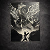 Tableau cheval céleste ailé en constellation lumineuse – scène héroïque épique mystique – décoration murale 30x40 cm - DesignRomArt