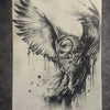 Tableau chouette en envol artistique noir et blanc décoration murale 30x40 cm - DesignRomArt