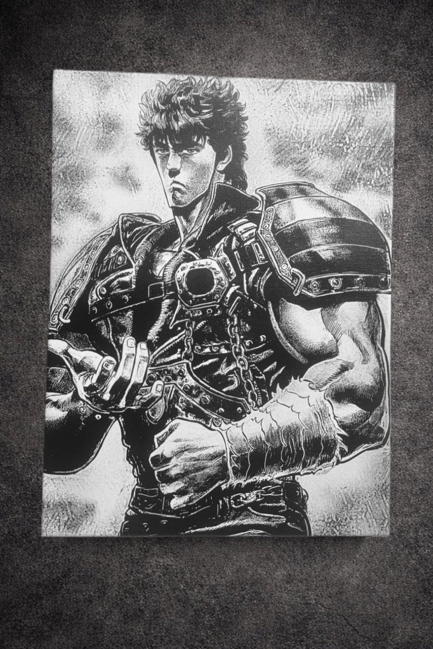 Tableau combattant rétro en tenue de combat ambiance héroïque vintage noir et blanc décoration murale 30x40 cm - DesignRomArt