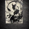 Tableau creature mystique style anime noir blanc decoration murale 30x40 cm - DesignRomArt