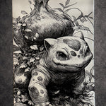 Tableau creature nature style anime noir blanc decoration murale gaming 30x40 cm - DesignRomArt