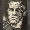 Tableau cyborg visage mi - humain mi - machine noir et blanc – 30x40 cm - DesignRomArt