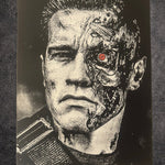 Tableau cyborg visage mi - humain mi - machine noir et blanc – 30x40 cm - DesignRomArt