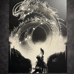 Tableau dragon cosmique en constellation céleste – scène épique fantastique – décoration murale 30x40 cm - DesignRomArt