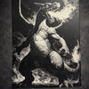 Tableau dragon feu style anime noir blanc decoration murale gaming 30x40 cm - DesignRomArt