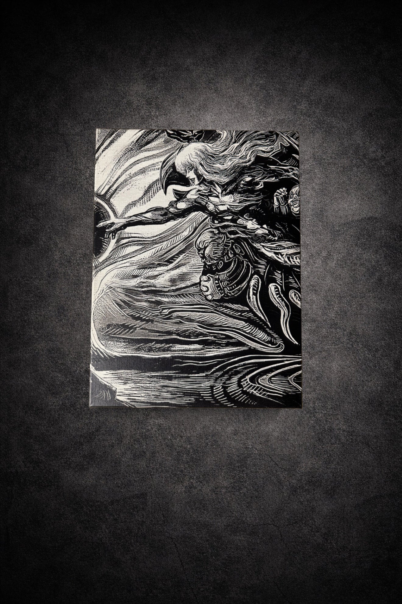 Tableau duel de guerriers en plein affrontement d’énergie – style épique noir et blanc – décoration murale 30x40 cm - DesignRomArt