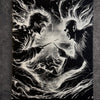 Tableau duel de sorciers noir et blanc – Combat magique et énergie – Décoration murale fantasy 30x40 cm - DesignRomArt