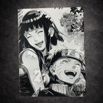 tableau duo de guerriers souriants noir et blanc mural