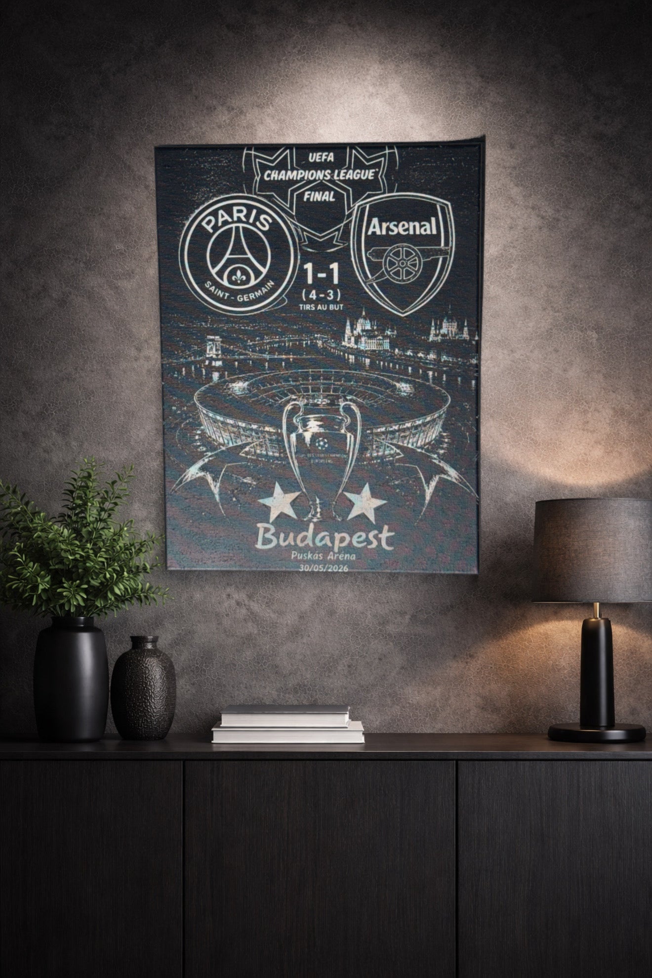 Tableau duo héros évolution style jeu vidéo noir blanc décoration murale 30x40 cm - DesignRomArt