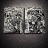 Tableau en Duo Dark Fantasy – Guerrier Maudit & Créatures Mythiques – Art Noir et Blanc - DesignRomArt
