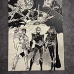 Tableau équipe héros spatiaux rétro univers science - fiction noir et blanc décoration murale 30x40 cm - DesignRomArt
