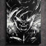 Tableau éveil de puissance – Art manga noir et blanc intense – Toile 30x40 cm - DesignRomArt