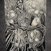 Tableau figure occulte et entités mystiques – scène ésotérique sombre noir et blanc – décoration murale 30x40 cm - DesignRomArt