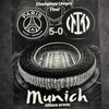 Tableau finale de football dans un grand stade avec score historique noir et blanc – décoration murale sportive 30x40 cm - DesignRomArt