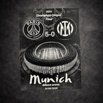 tableau noir et blanc finale de football dans grand stade