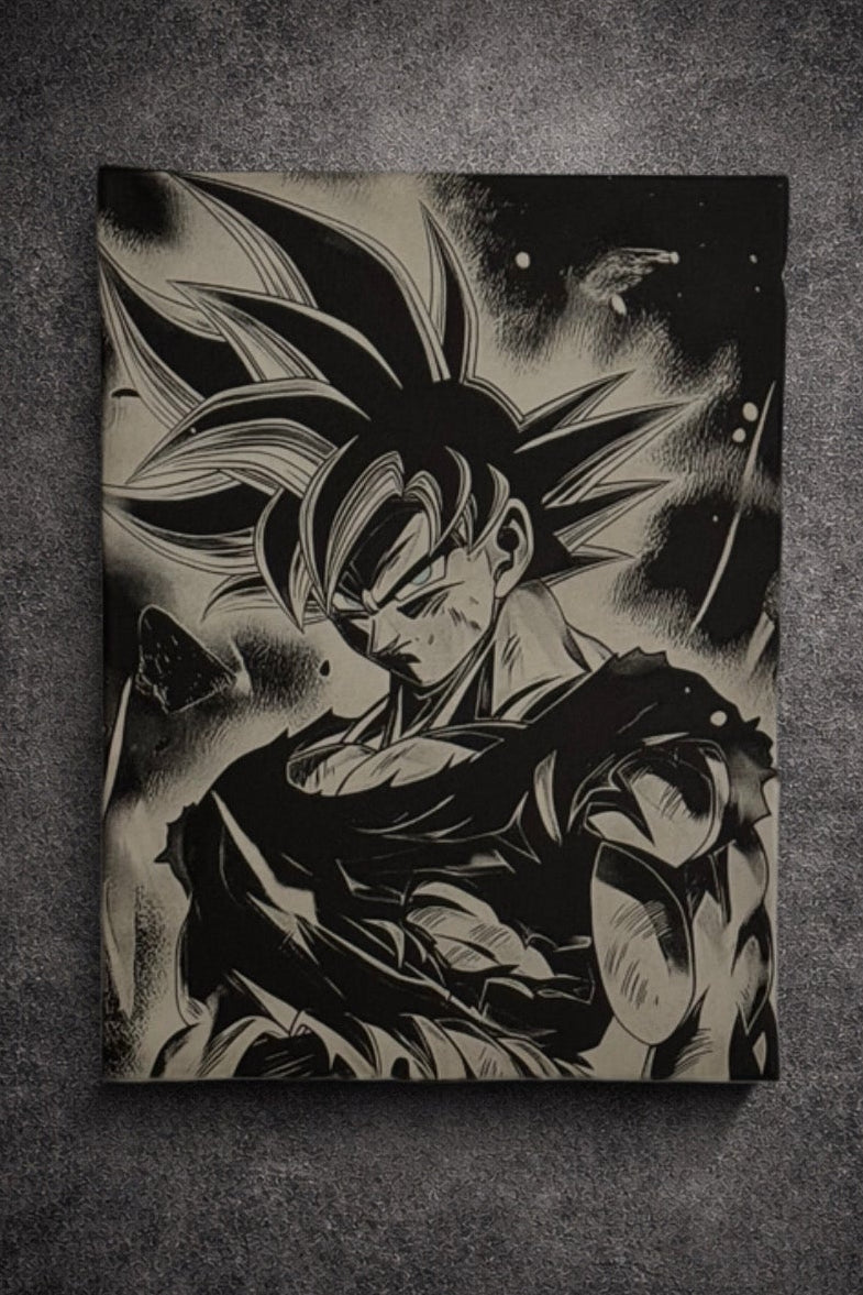 Tableau force intérieure – Art manga noir et blanc élégant – Toile 30x40 cm - DesignRomArt