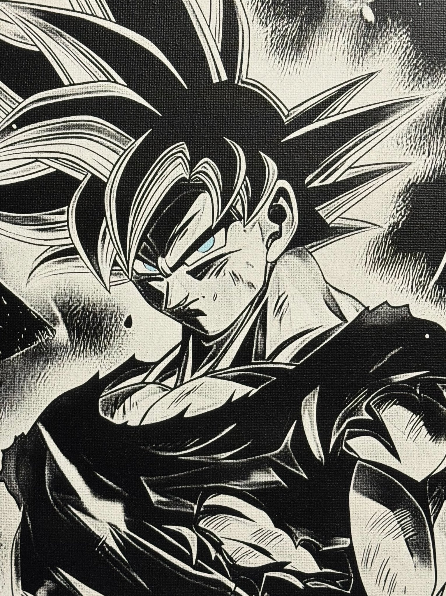 Tableau force intérieure – Art manga noir et blanc élégant – Toile 30x40 cm - DesignRomArt