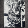 Tableau gardien à l’épée – Art manga noir et blanc héroïque – Toile 30x40 cm - DesignRomArt