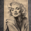 tableau glamour vintage noir et blanc – Icône féminine rétro – Toile murale 30x40 cm - DesignRomArt