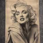 tableau glamour vintage noir et blanc – Icône féminine rétro – Toile murale 30x40 cm - DesignRomArt