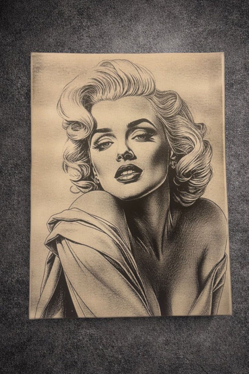 tableau glamour vintage noir et blanc – Icône féminine rétro – Toile murale 30x40 cm - DesignRomArt