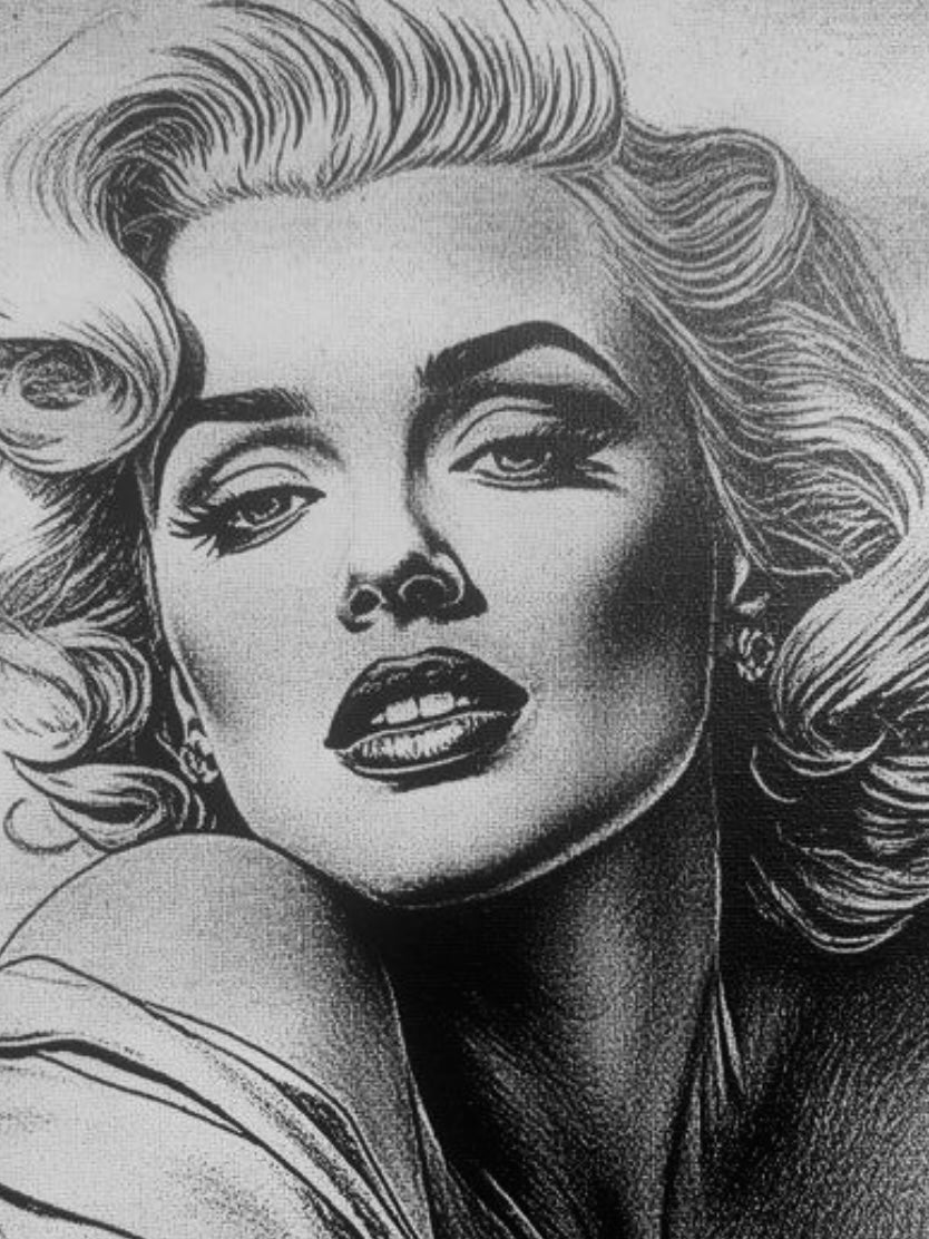 tableau glamour vintage noir et blanc – Icône féminine rétro – Toile murale 30x40 cm - DesignRomArt