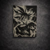 Tableau Goku Dragon Ball Z en noir et blanc – art mural manga 30x40 cm