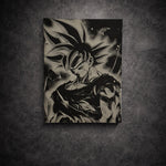 Tableau Goku Dragon Ball Z en noir et blanc – art mural manga 30x40 cm