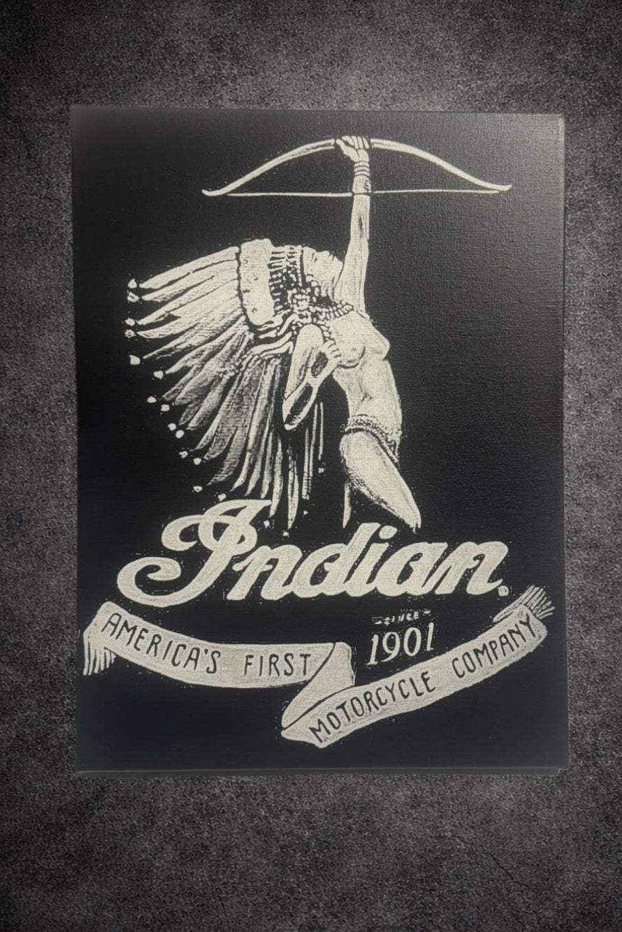 Tableau guerrier archer rétro esprit biker et liberté vintage noir et blanc décoration murale 30x40 cm - DesignRomArt