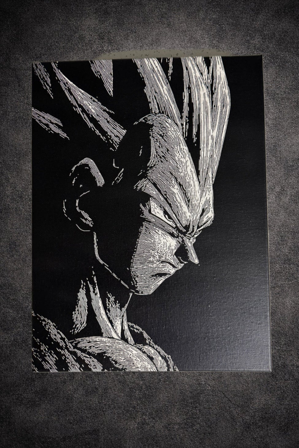 Tableau guerrier au profil intense puissance sombre cinématographique décoration murale 30x40 cm - DesignRomArt