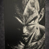 Tableau guerrier au regard féroce puissant sombre cinématographique décoration murale 30x40 cm - DesignRomArt