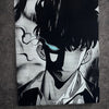 Tableau guerrier au regard lumineux sombre cinématographique décoration murale 30x40 cm - DesignRomArt