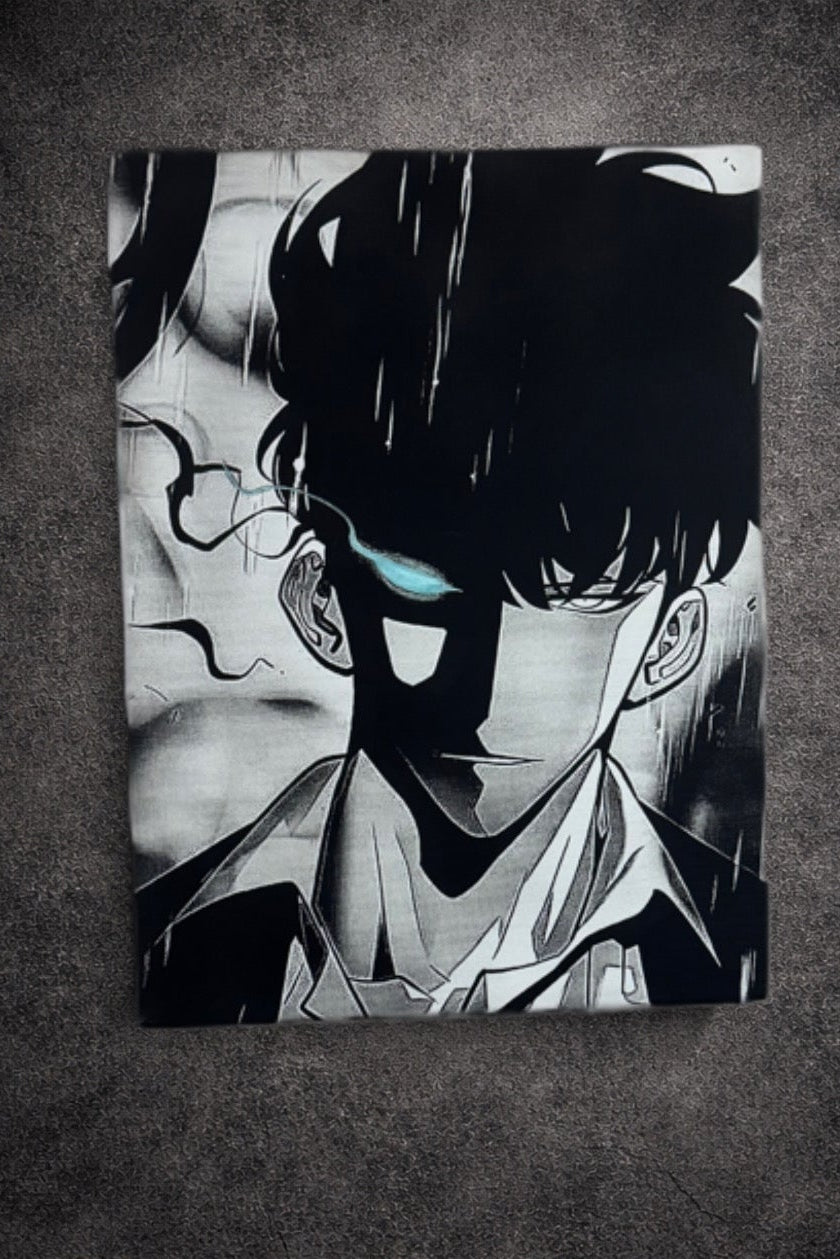 Tableau guerrier au regard lumineux sombre cinématographique décoration murale 30x40 cm - DesignRomArt
