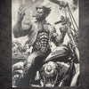 Tableau guerrier biker sauvage noir et blanc – décoration murale 30x40 cm - DesignRomArt