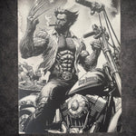 Tableau guerrier biker sauvage noir et blanc – décoration murale 30x40 cm - DesignRomArt